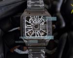 TW Factory Replica Cartier Santos De Cartier Skeleton Watch All Black